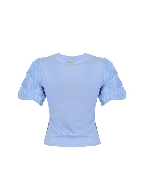 T-shirt in cotone con maniche rose Celeste NO SECRETS | 261NS277CELESTE